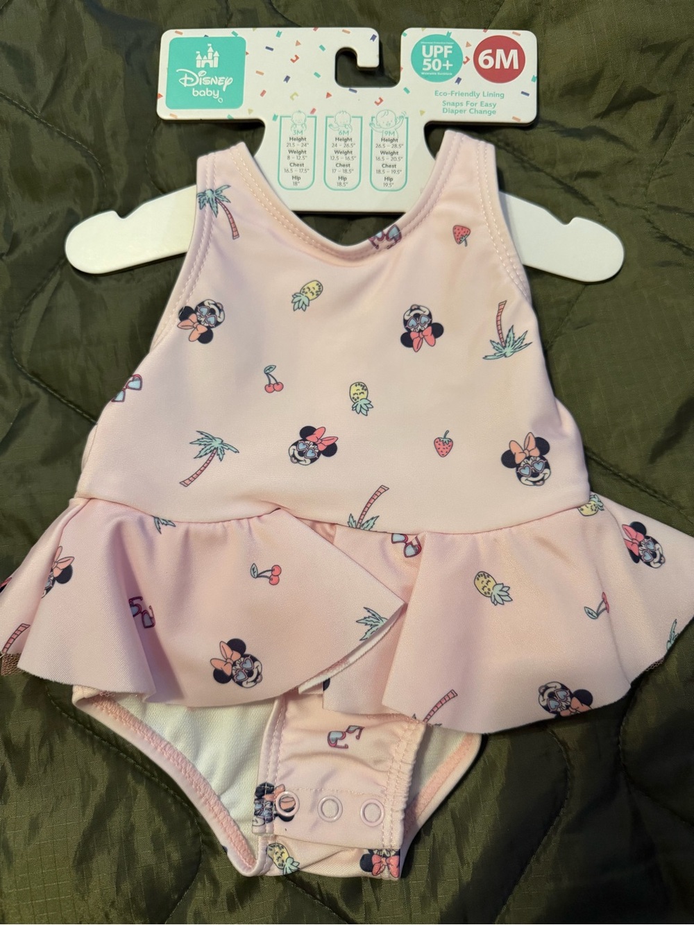 Disney Baby Pink Minnie Mouse Peplum One-Piece Swimsuit